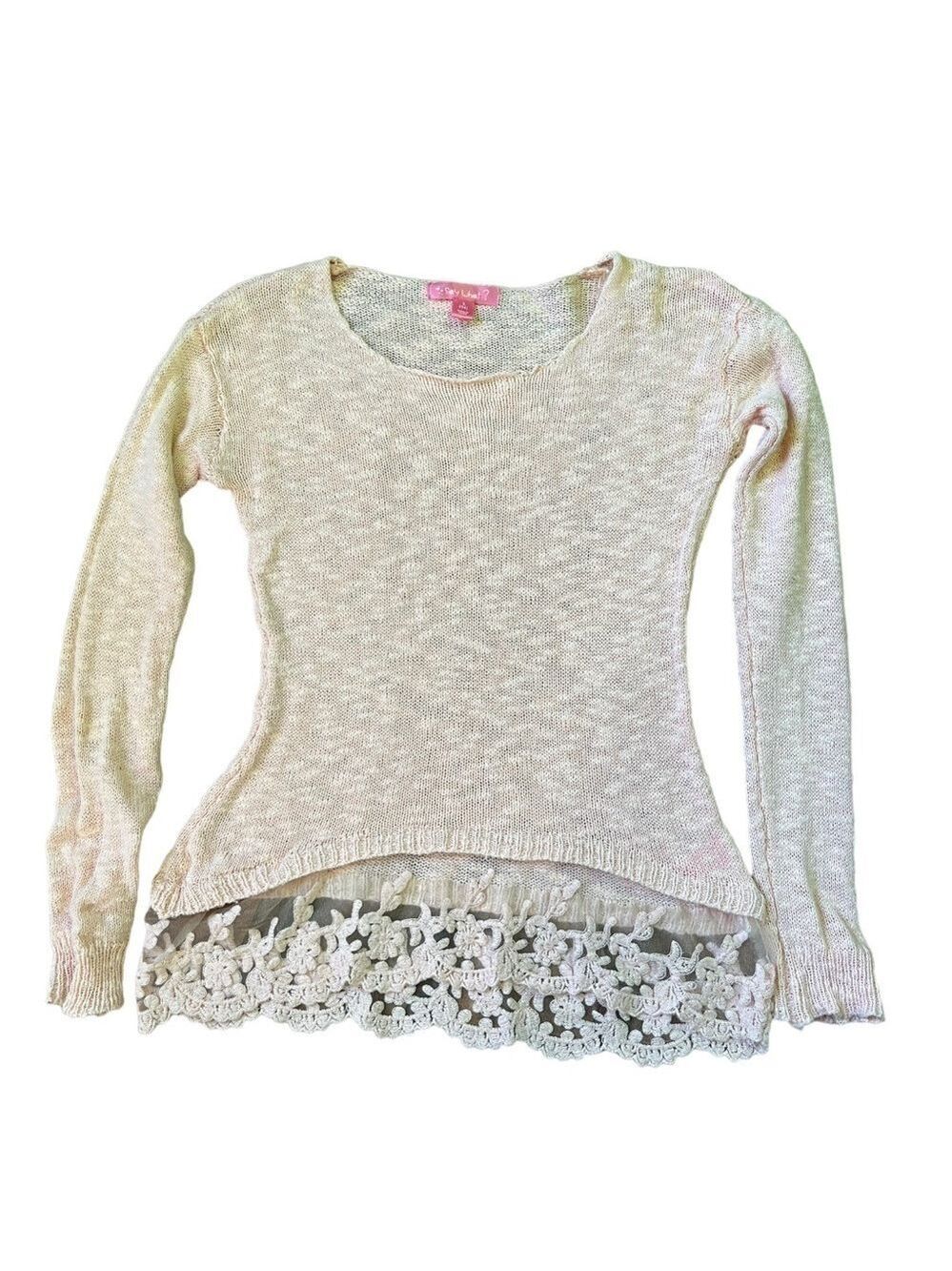 Say What? Light Pink Knit Long Sleeve Top Size 14
